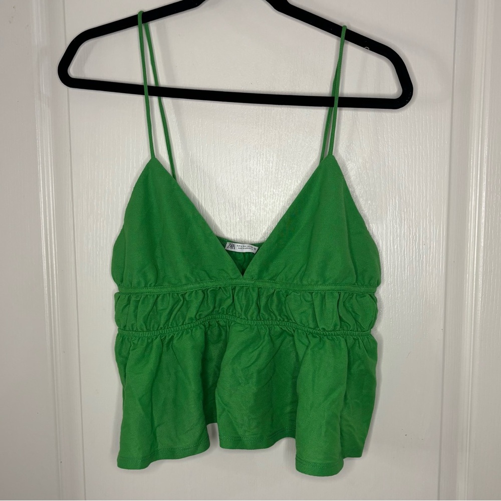 Zara Vibrant Green Camisole Top